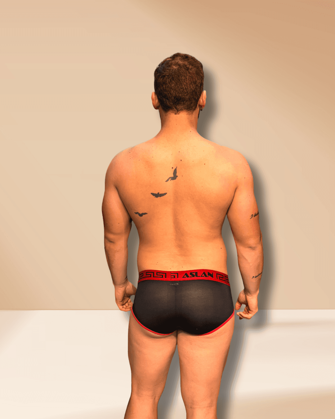 Cueca Preta Dryfit Slip Vermelho - Imagem 2