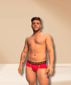 Cueca Vermelha Dryfit line Ouro