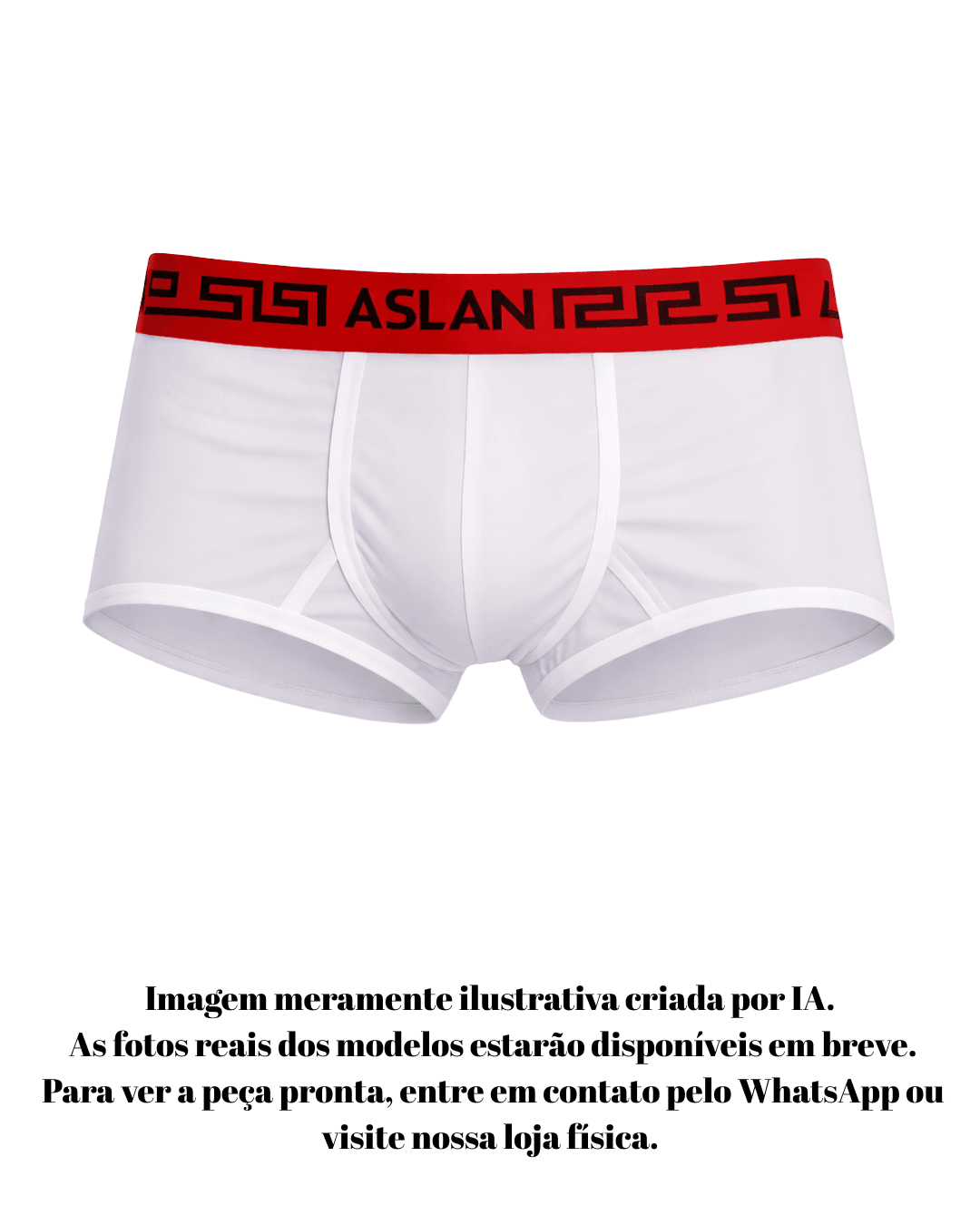 Cueca Boxer Transparente  Branca line Vermelho