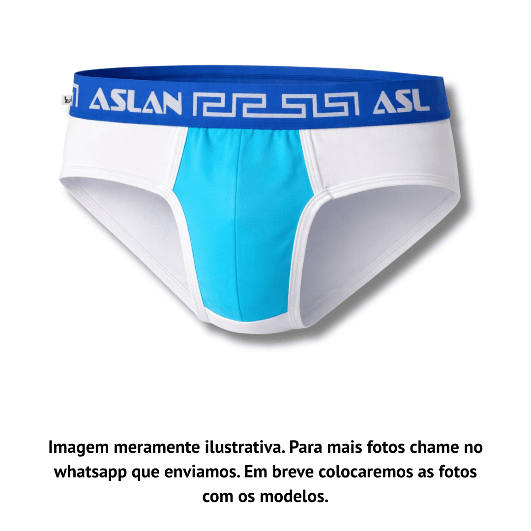 Cueca Branca Shield Azul
