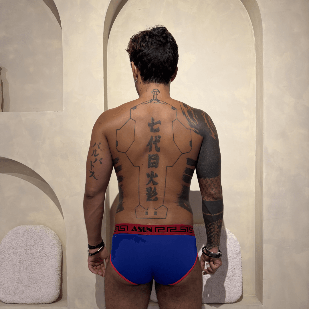 Cueca Azul Bic line Red - Imagem 3