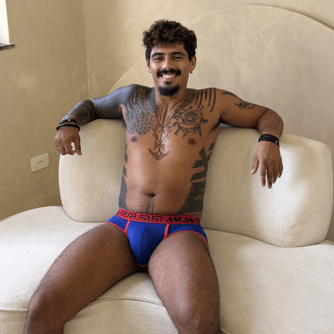 Cueca Azul Bic line Red