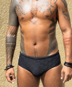 Sunga Preta em Renda Tradicional
