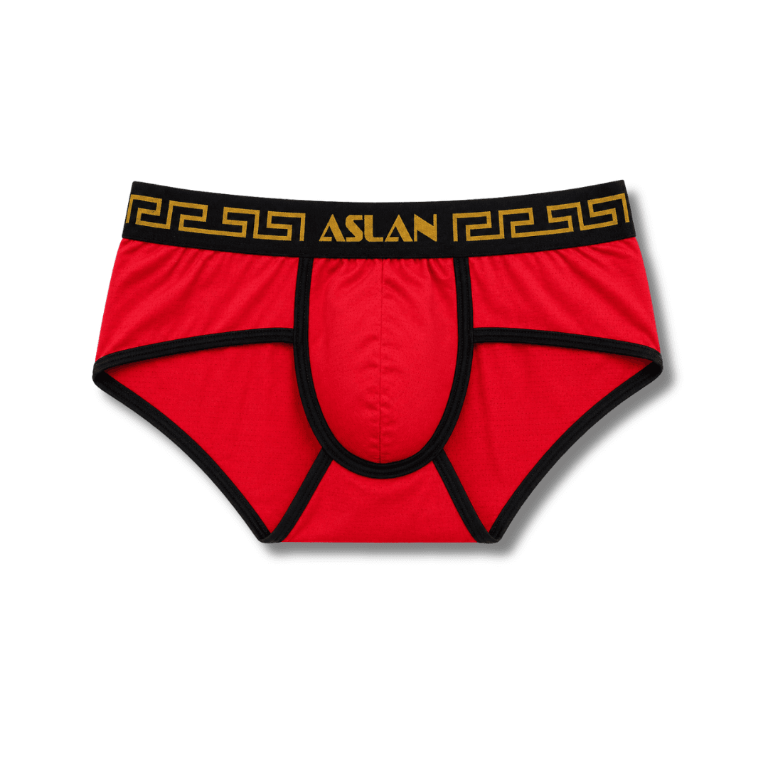 Cueca Vermelha Dryfit line Preto Dourado