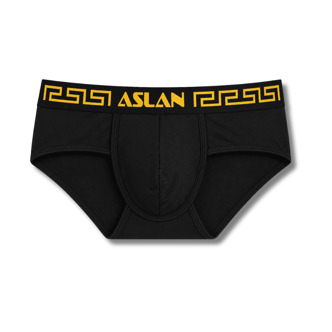 Cueca Preta Dryfit line Ouro
