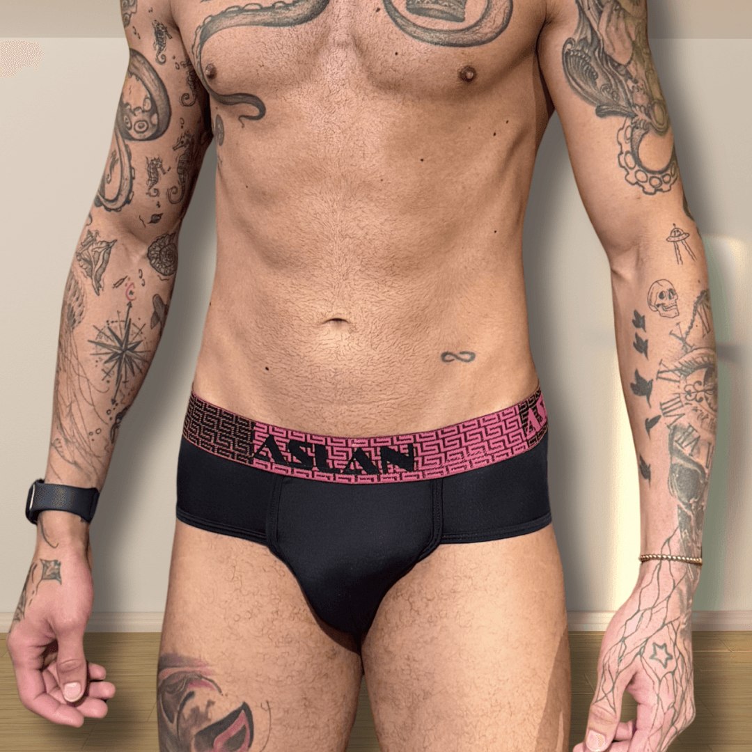 Cueca Preta el Bordo e Pink Afrodite