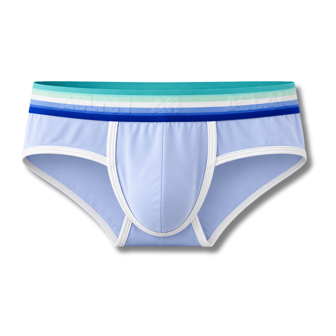 Cueca Azul  Claro line Branco Anemo