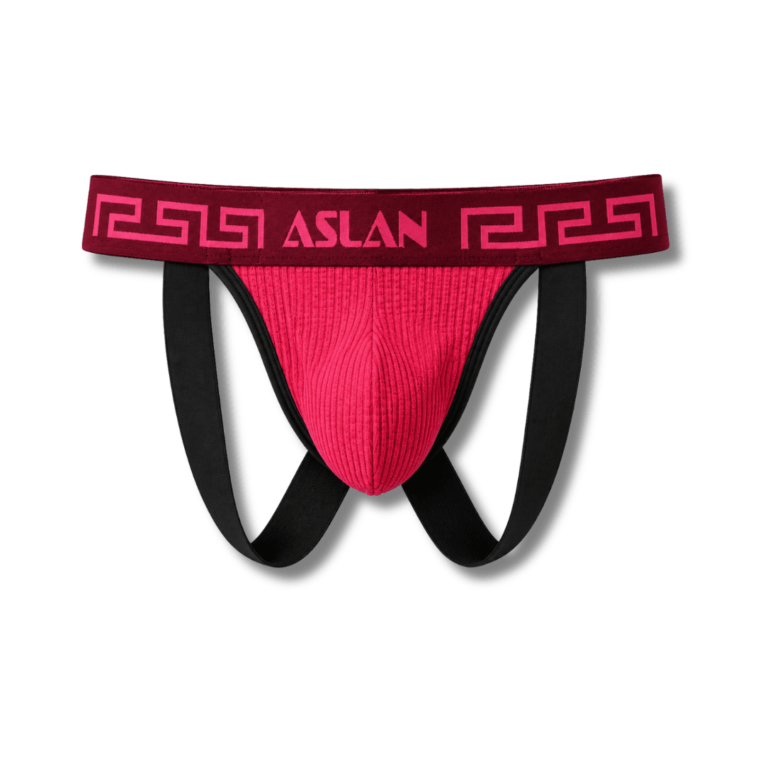 Jockstrap Rosa Texturizado Bordo