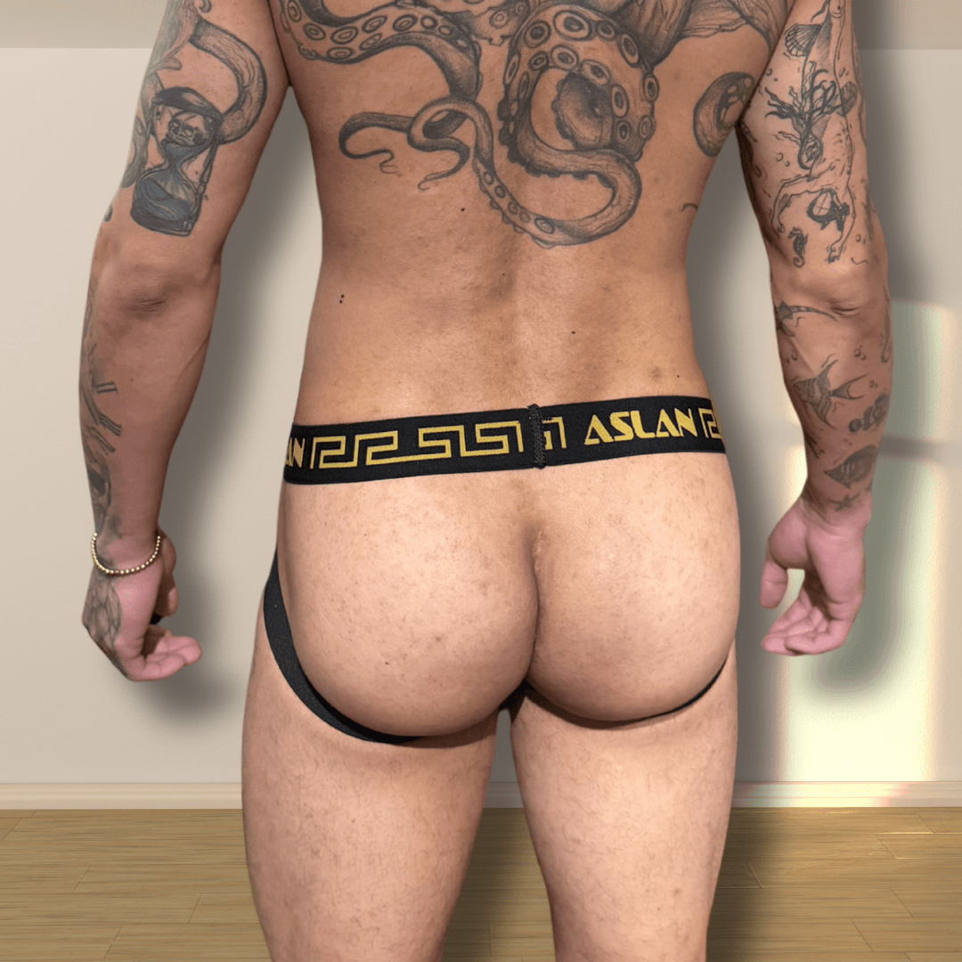Jockstrap Preta line Dourado - Imagem 2