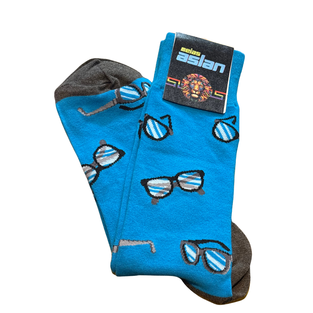 Meia Oculos Azul 40-46 - Imagem 2