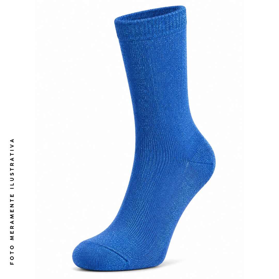 Meia Brilho Azul 33-39