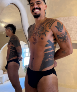 Tanga Preta Texturizada Aslan