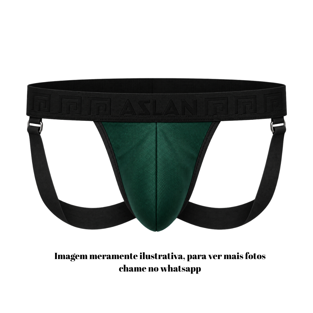 Jockstrap Verde e Preta Ajustável