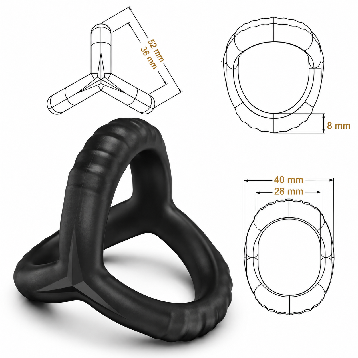 Anel Peniano de Silicone Reutilizável Atóxico – Efeito Retardante - Imagem 4