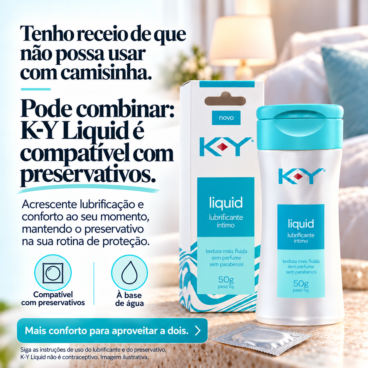 Lubrificante K-Y Liquid 50 g Sem Perfume à Base de Água - Imagem 3
