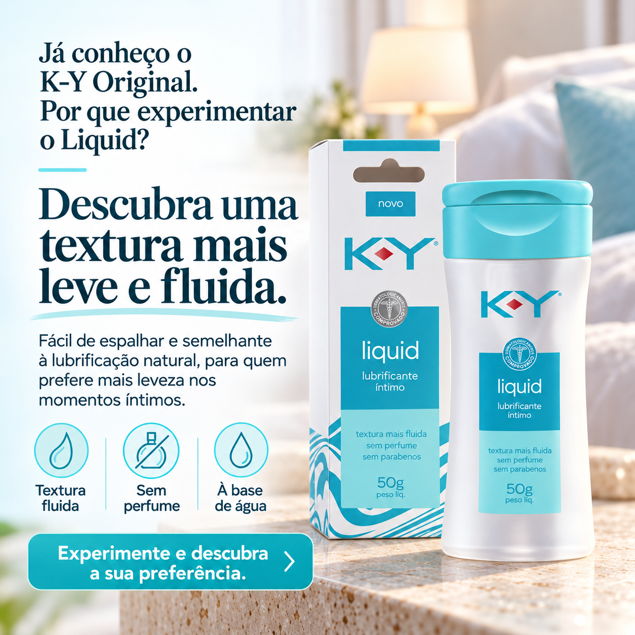 Lubrificante K-Y Liquid 50 g Sem Perfume à Base de Água - Imagem 6
