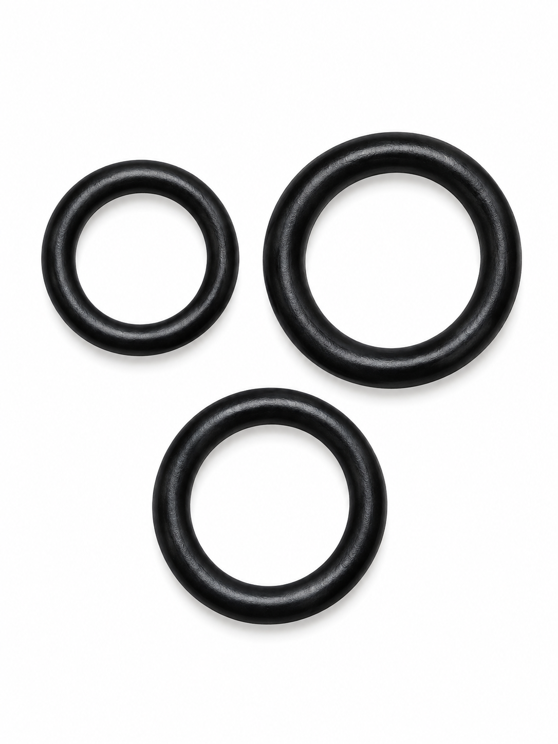 Kit Anel Peniano Lion Black – Silicone, 3 Tamanhos e Efeito Retardante