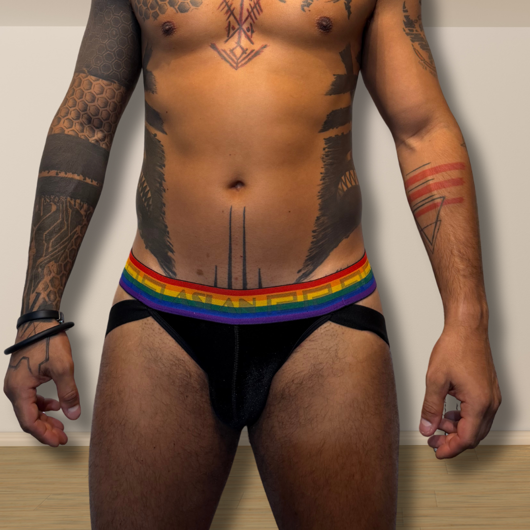 Jockstrap Preta Aveludada Pride