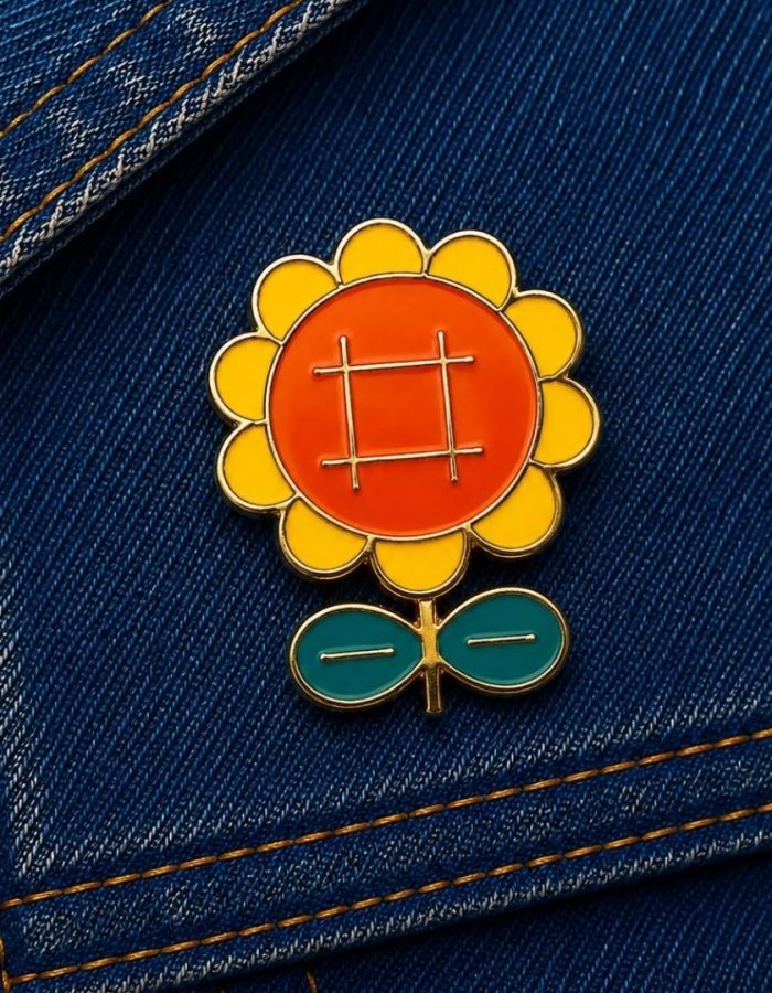 Pin Flor laranja