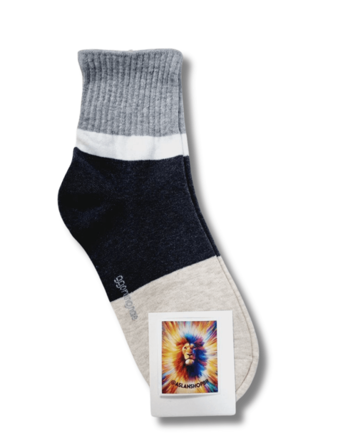 Meia 3 cores Cinza
