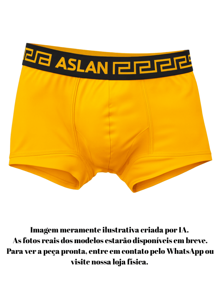 Cueca Boxer Amarela Cava Egípcia el Dourado
