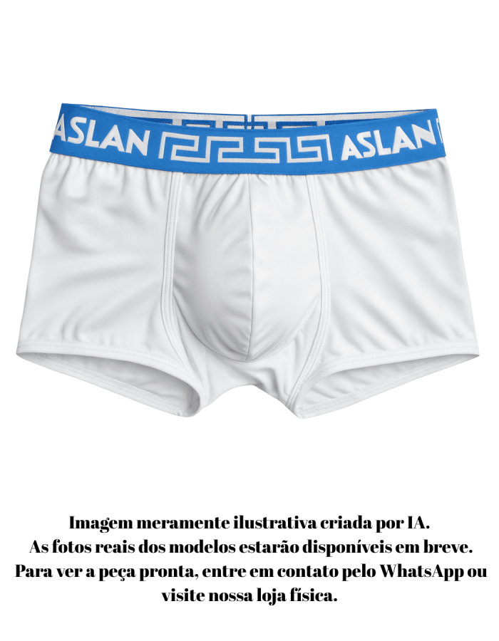 Cueca Boxer Branca Cava Egípcia el Azul