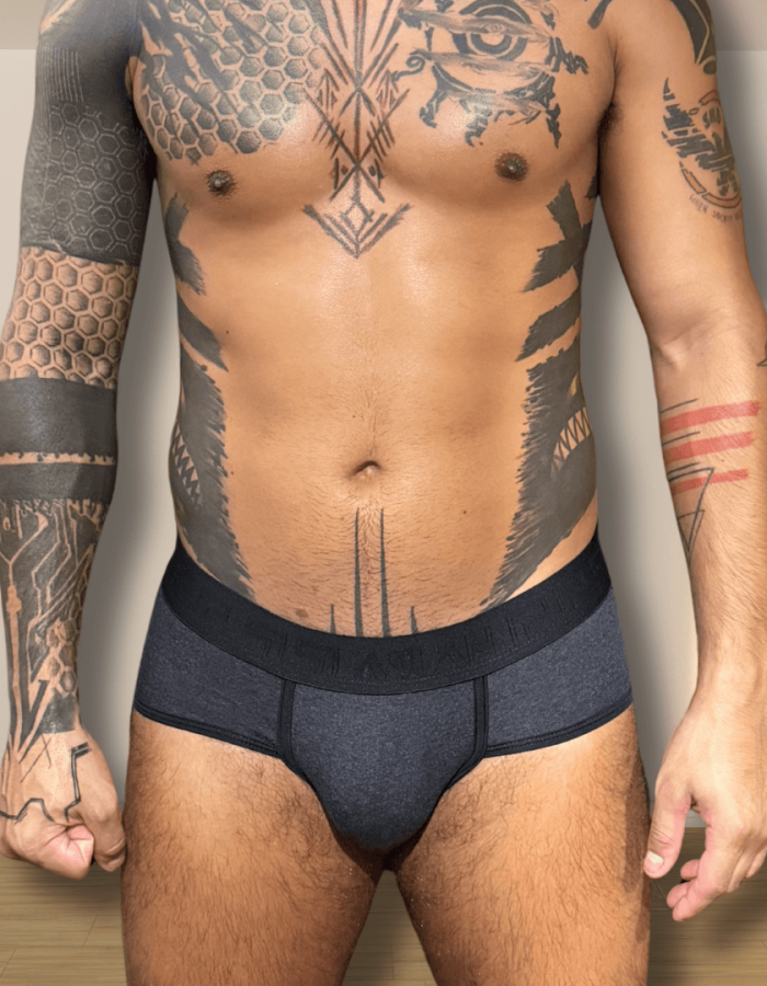 Cueca Cinza Grafite em Algodão