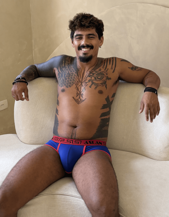 Cueca Azul Bic line Red