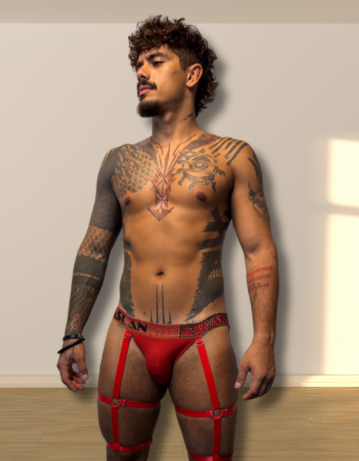 Jockstrap com Cinta-Liga Aslan Vermelha