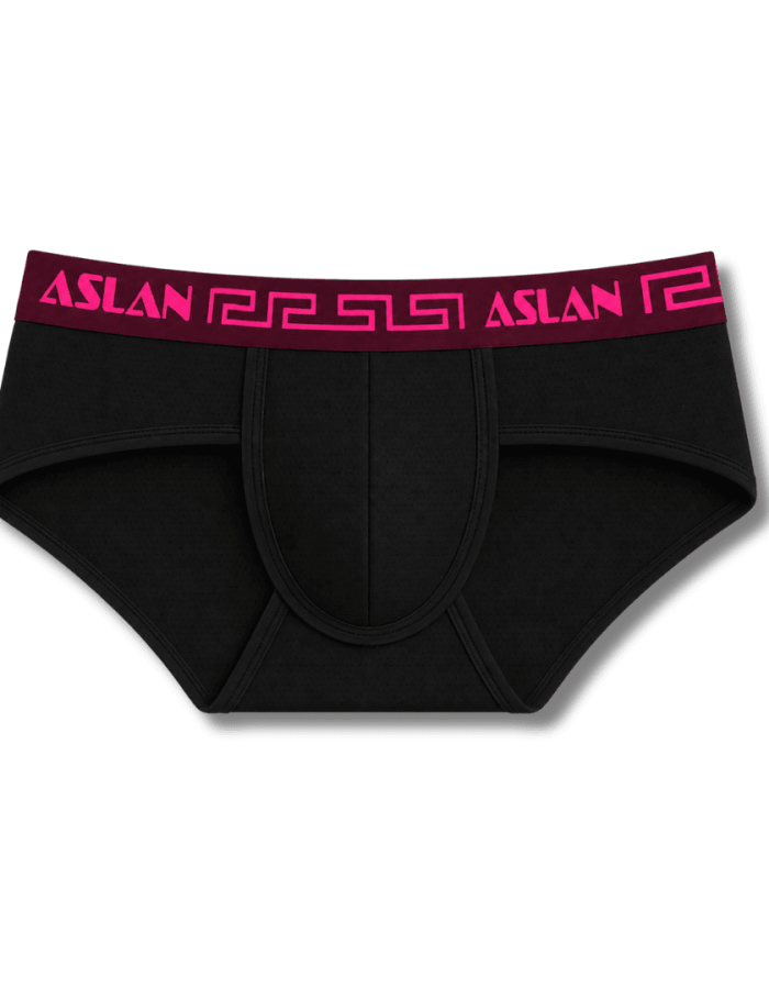 Cueca Preta Dryfit line Bordo Rosa