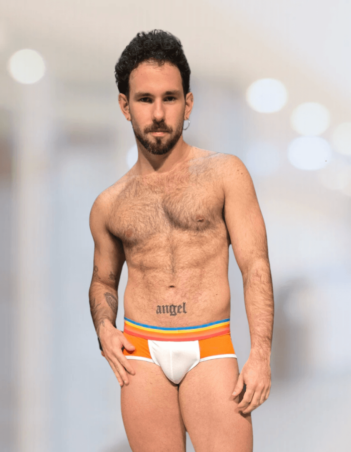 Cueca Laranja e Branco Slip Arqueiro
