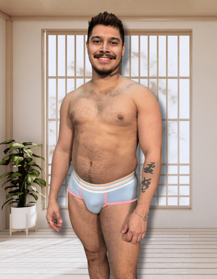 Cueca Azul line Rosa Candy