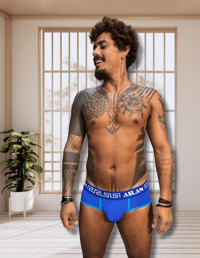Cueca Azul Dryfit line Fire