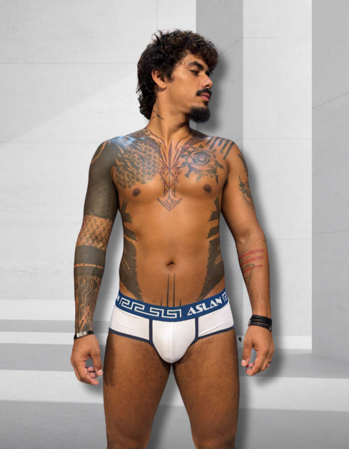 Cueca Branca line Jeans