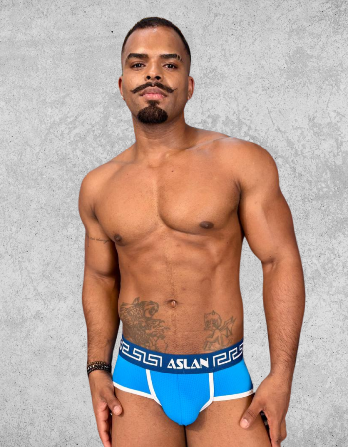 Cueca Azul Dryfit line Branco