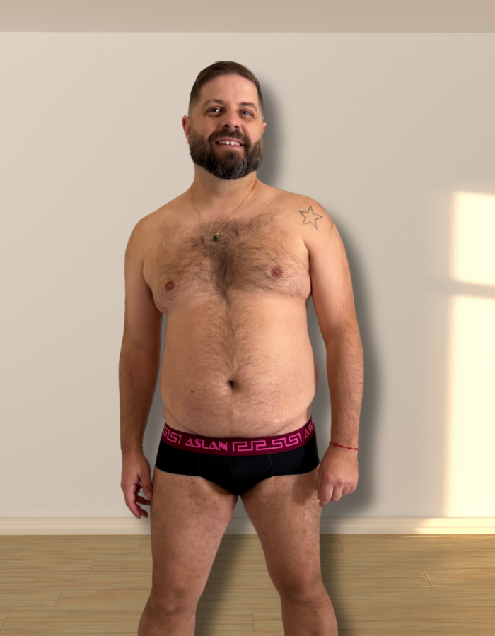 Cueca Preta Dryfit line Bordo Rosa
