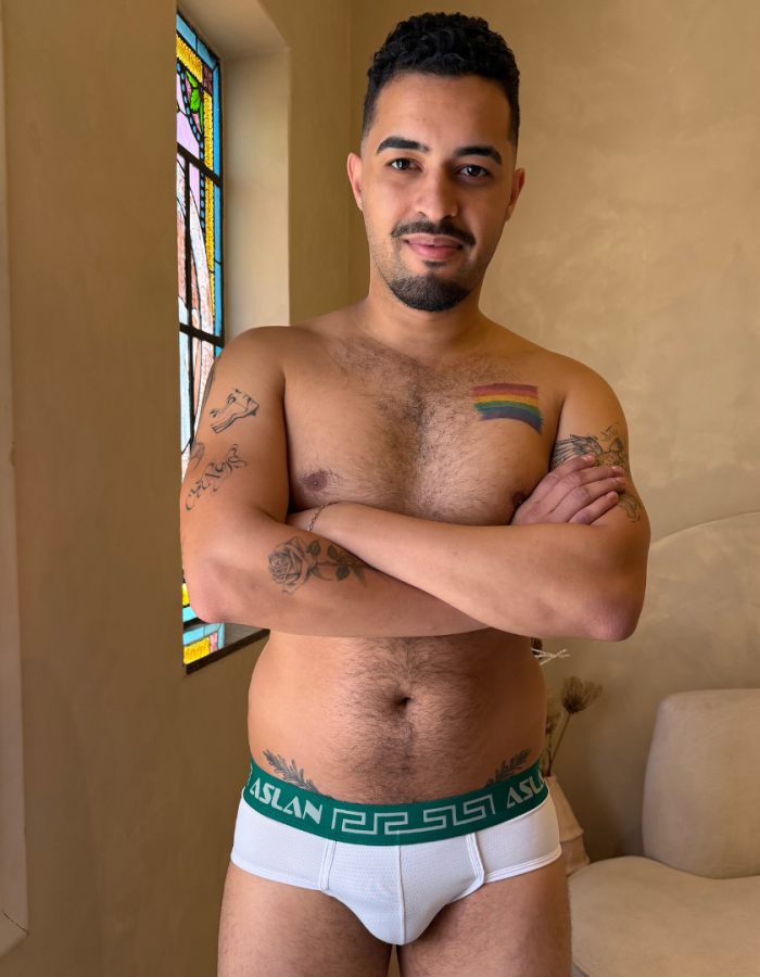 Cueca Branca Dryfit line Verde
