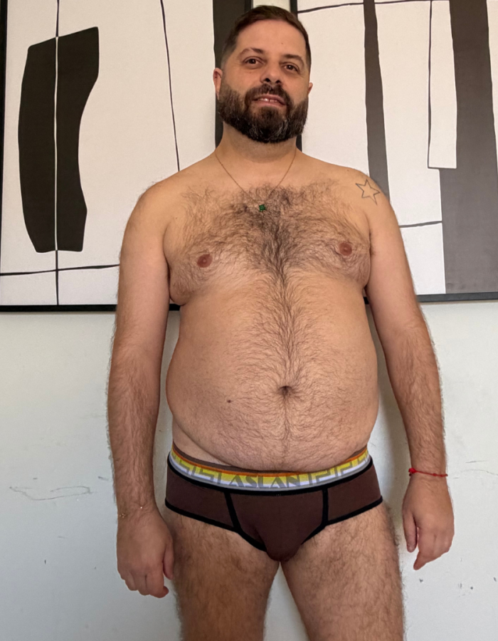 Cueca Marron line Preto Ursos