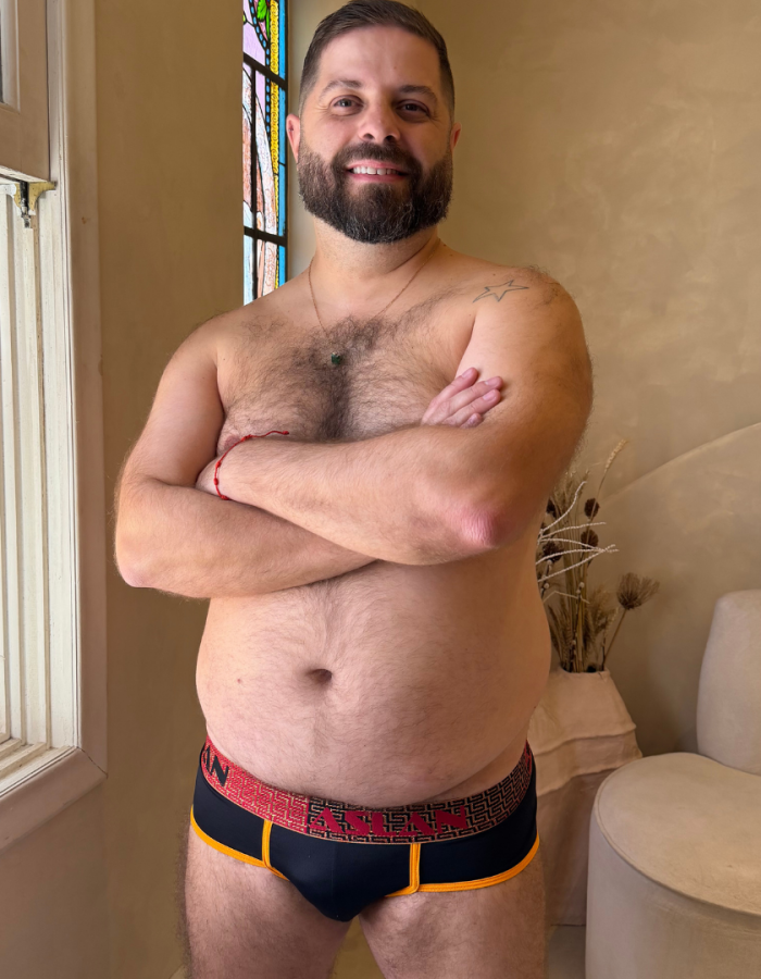 Cueca Preta line Amarelo Hades