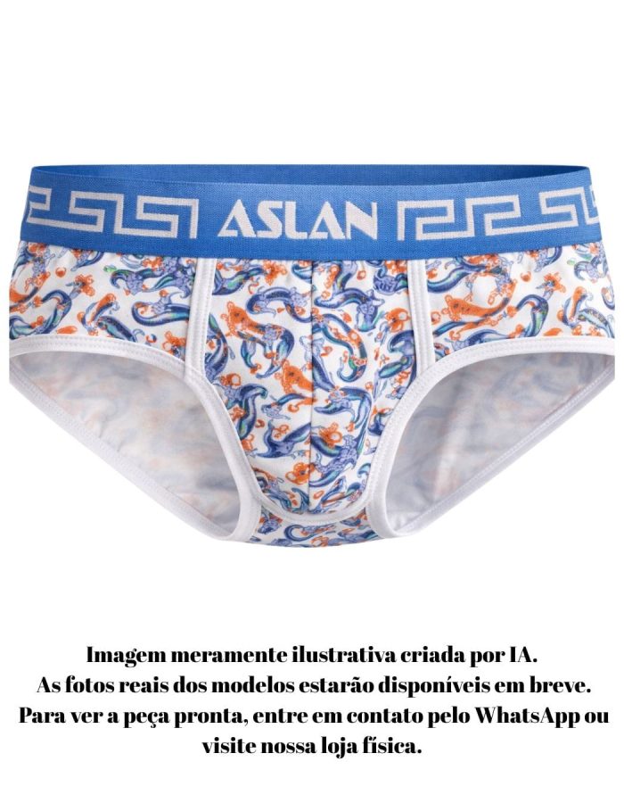 Cueca Estampada Tritões Slip