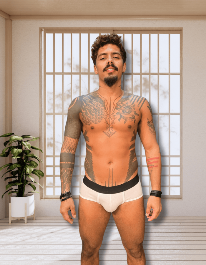 Cueca Branca de Algodão el Preto