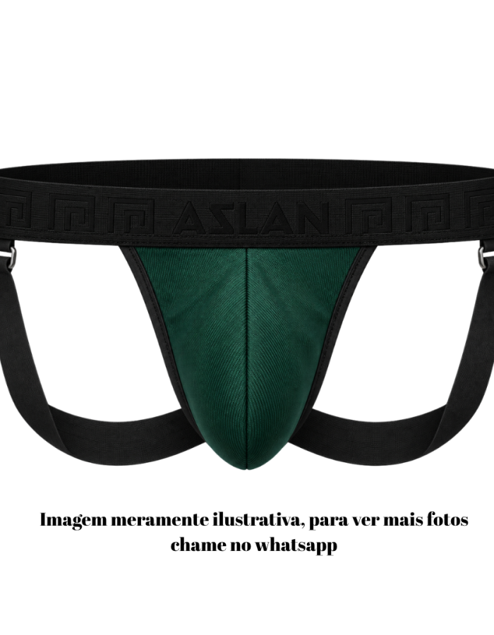 Jockstrap Verde e Preta Ajustável