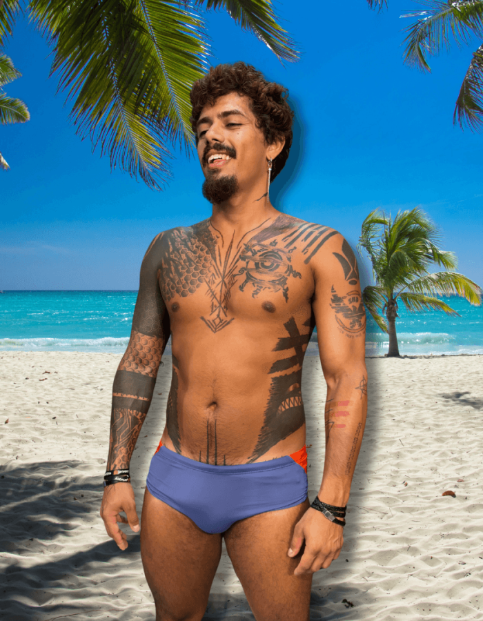 Sunga Infinity Azul e Laranja