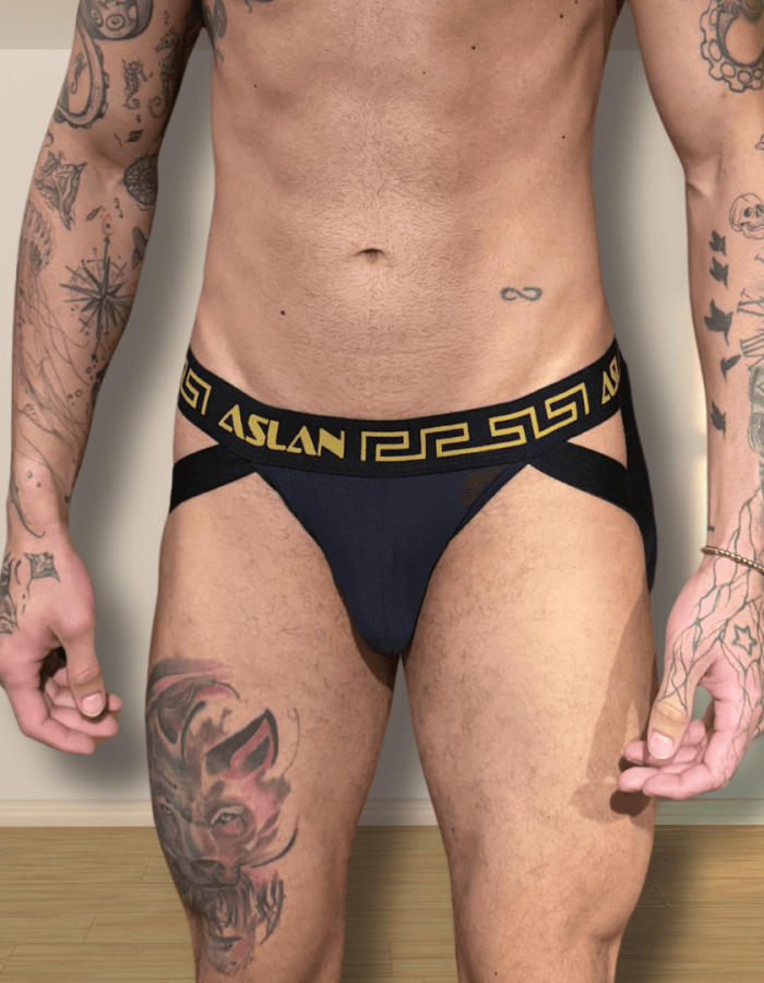 Jockstrap Preta line Dourado