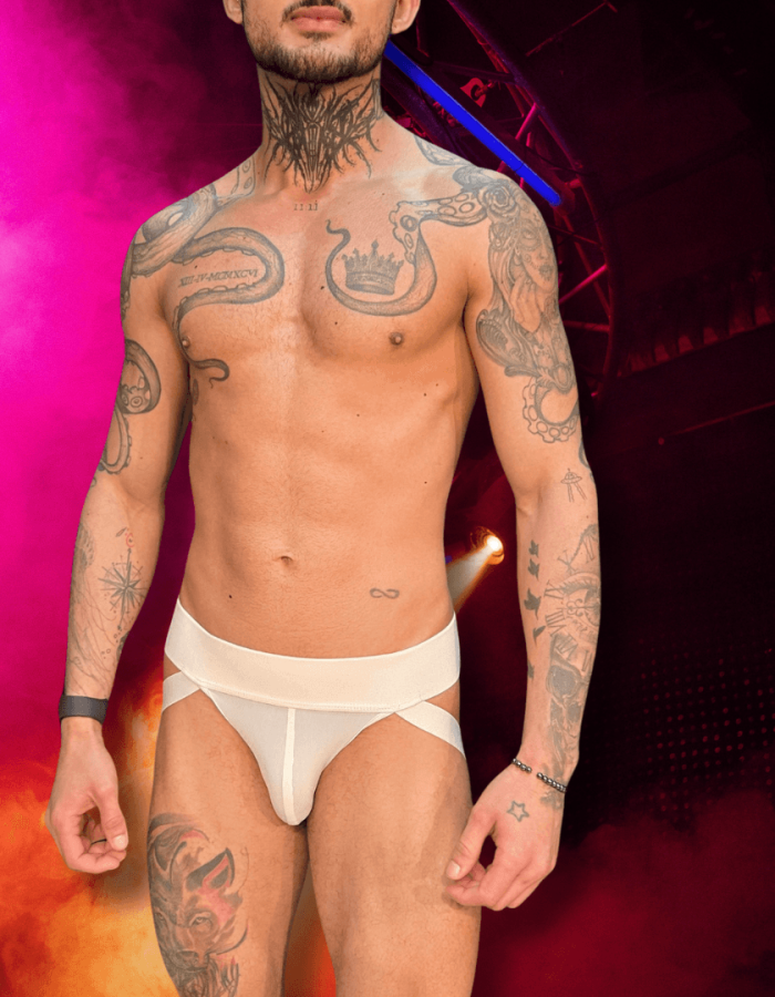 Jockstrap Branca elástico largo