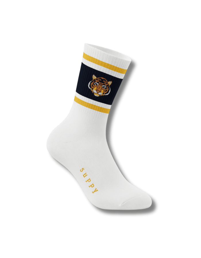 Meia Branca Tigre