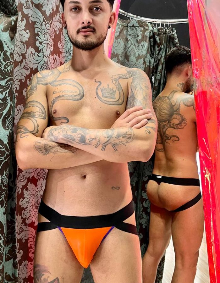 JOCKSTRAP LARANJA COM PRETO CIRRÊ