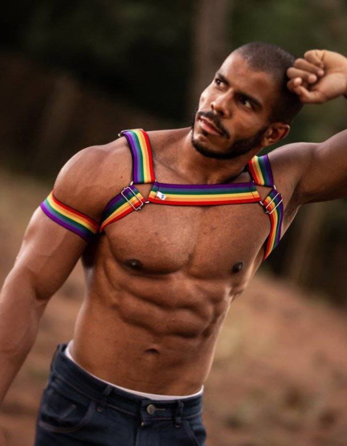 Harness Pride em Elástico Arco Íris Aslan