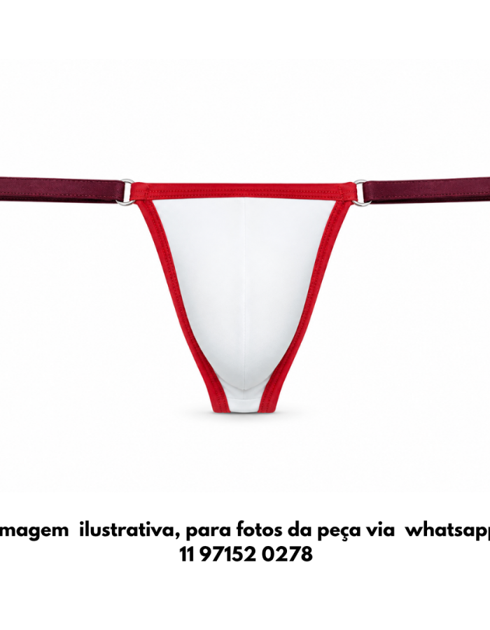 STRING BRANCO LINE VERMELHO
