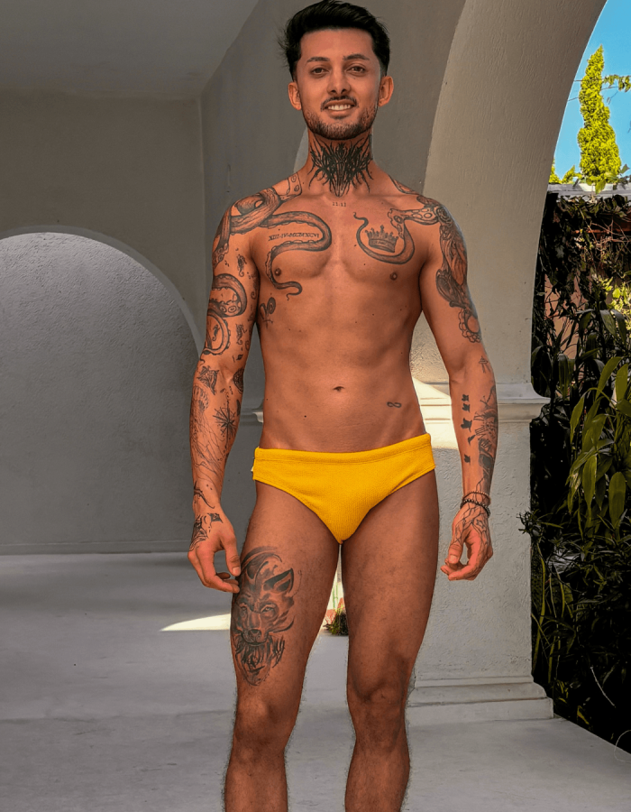 Sunga Amarela Texturizada Slim